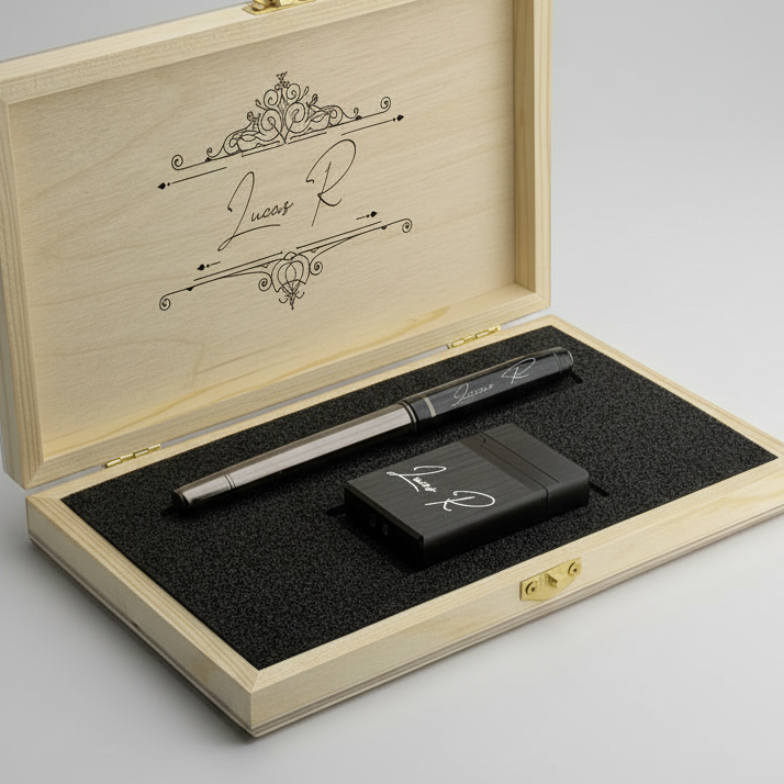 Gepersonaliseerde Rollerbalpen & Aansteker Geschenkset