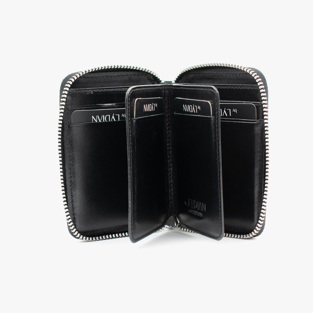 Zwarte Leren Portemonnee met Ritssluiting BLW796-S  1