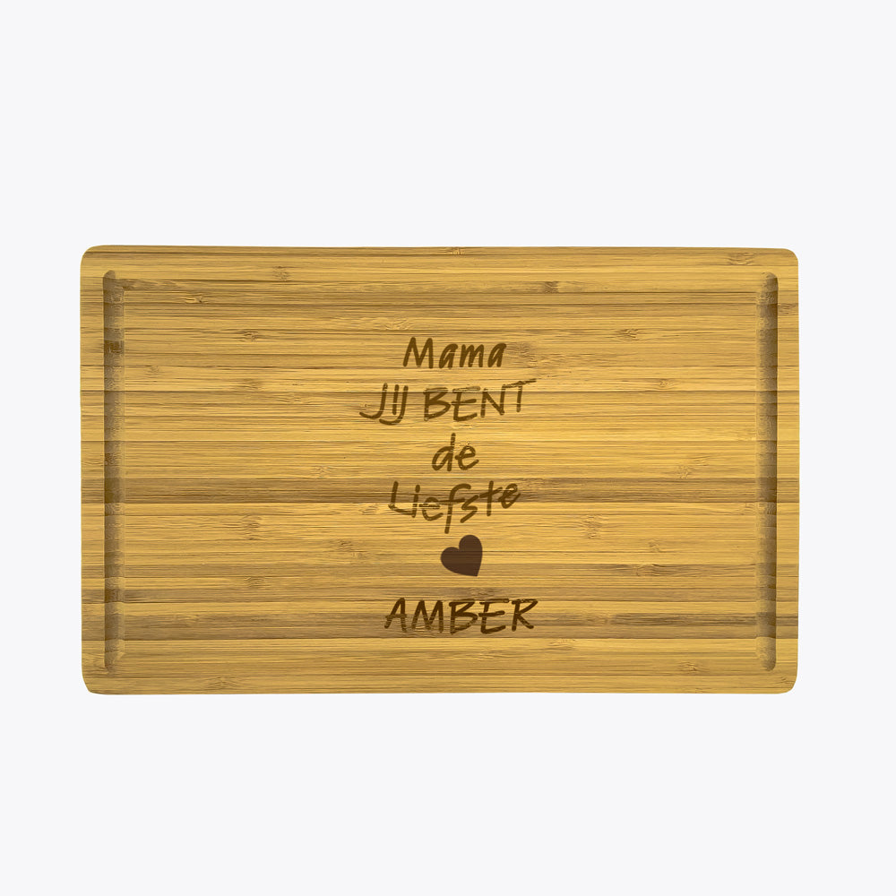 Gepersonaliseerde bamboe serveer- en snijplank graveren