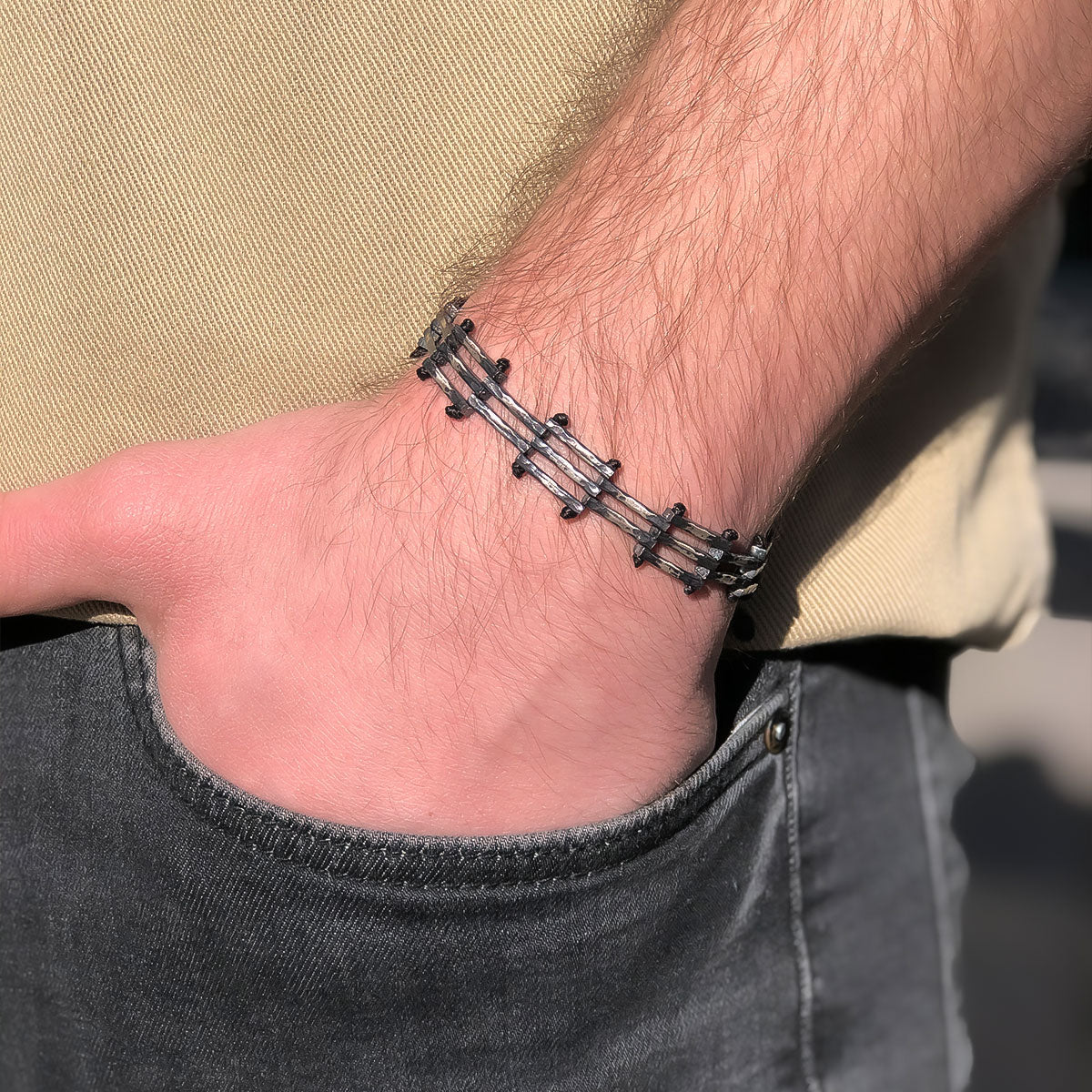 by LYDIAN Heren Armband 925s Zilveren ARLB-05