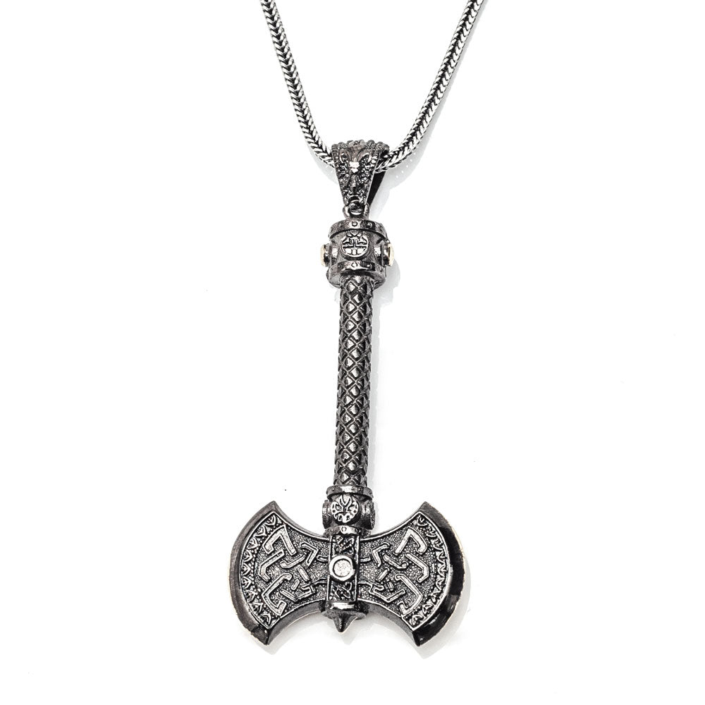 By LYDIAN Zilveren Ketting met bijl hanger ARLNM008