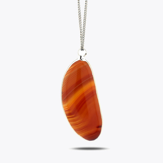 Rode agaat hanger met ketting