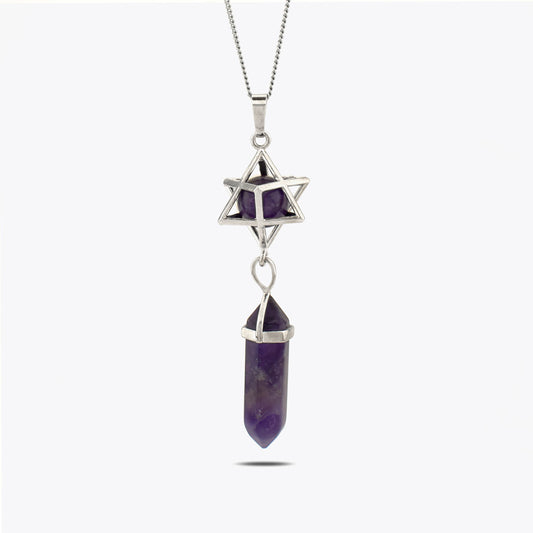 Amethist hanger met ketting