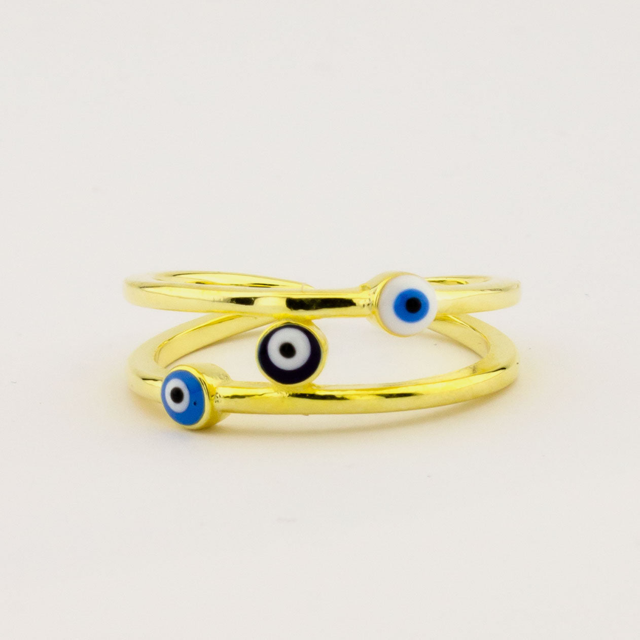 Zilveren ring boze oog BLAR004