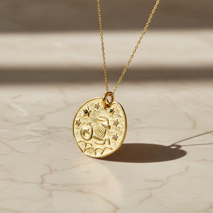 Pendentif signe du zodiaque Bélier avec chaîne BLAR036