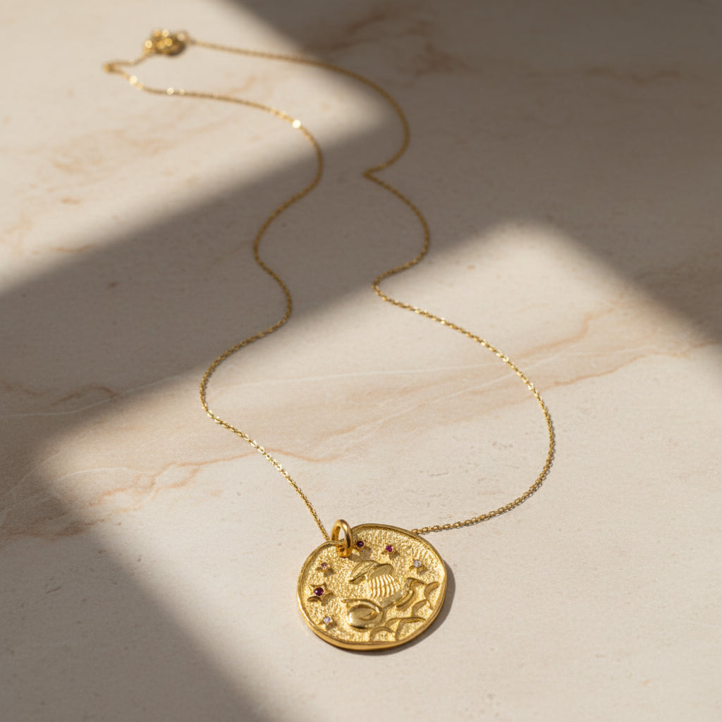 Pendentif signe du zodiaque Bélier avec chaîne BLAR036