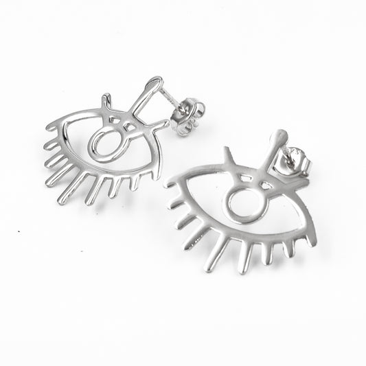 Zilveren oorbellen oog BLAR057