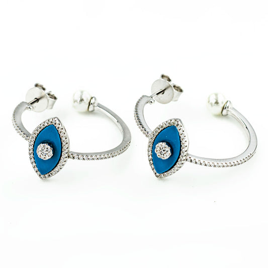Oog oorbellen in zilver BLDS058