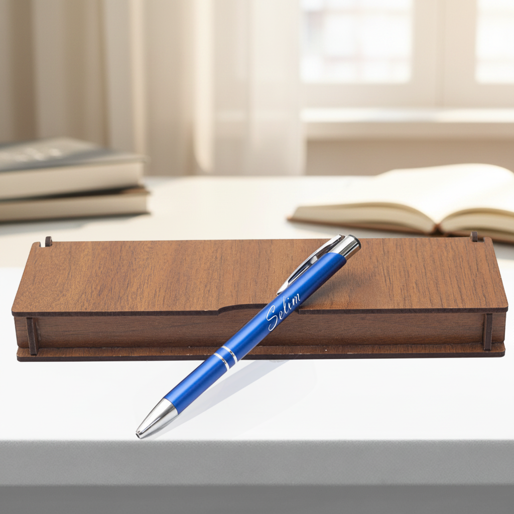 Gepersonaliseerde Balpen - Schrijfset Met Gegraveerde Houten Doos BLP2002BL