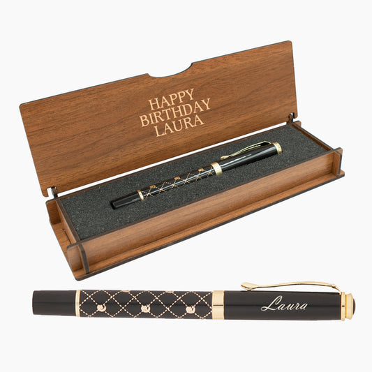 Gepersonaliseerde Penset - Schrijfset met Gegraveerde Houten Doosje BLP2116