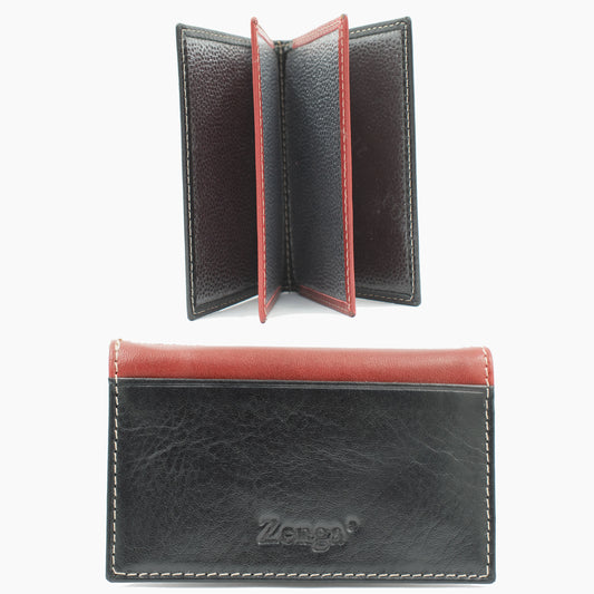 Zwart en Rode Leren Kaartholder BLW022-51