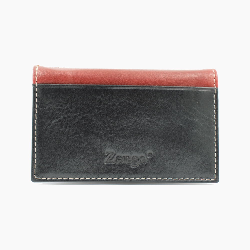 Zwart en Rode Leren Kaartholder BLW022-51