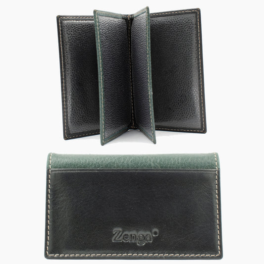 Zwart en Groene Leren Kaartholder BLW022-61