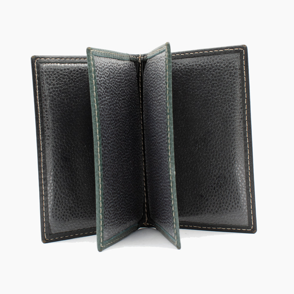 Zwart en Groene Leren Kaartholder BLW022-61