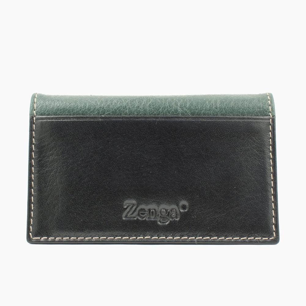 Zwart en Groene Leren Kaartholder BLW022-61
