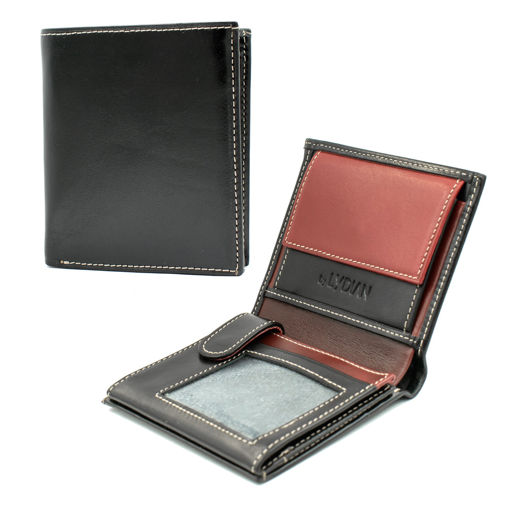 Zwart & Rode Leren Portemonnee  BLW153_51