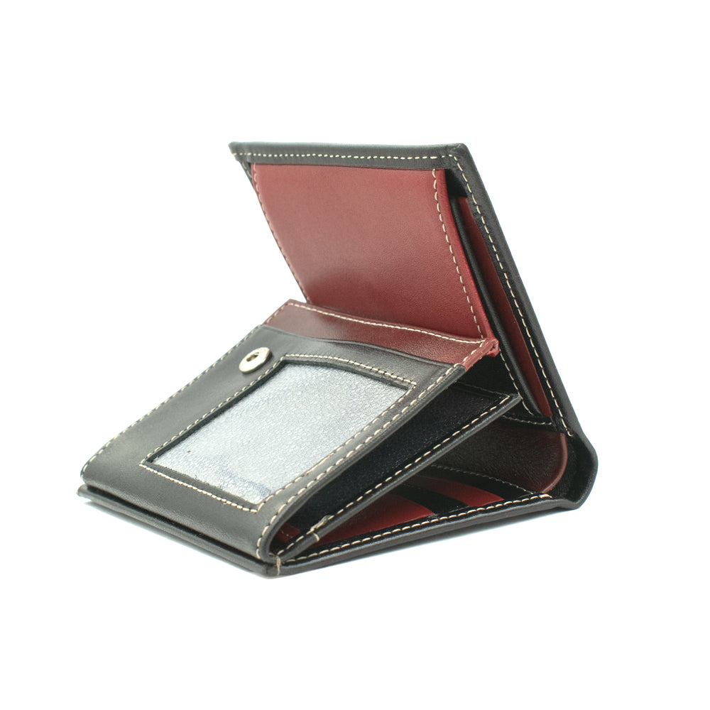 Zwart & Rode Leren Portemonnee  BLW153_51