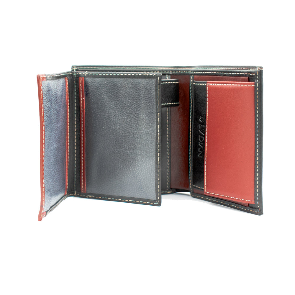 Zwart & Rode Leren Portemonnee  BLW153_51