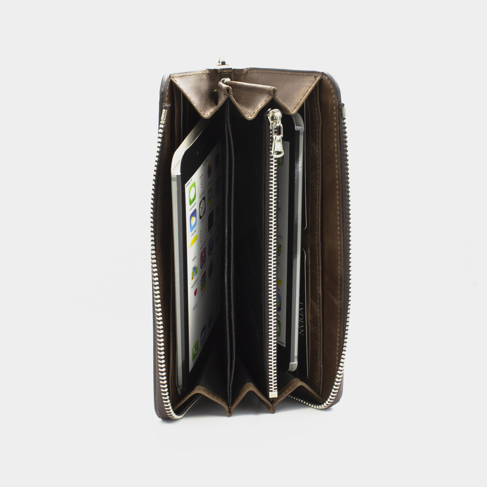 Smartphone Lederen Portemonnee Bruin BLW3034-K