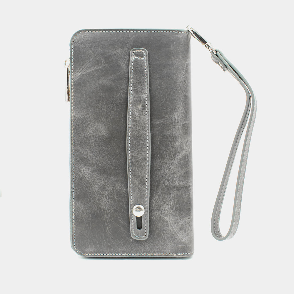 Smartphone Lederen Portemonnee Grijs BLW3034-G
