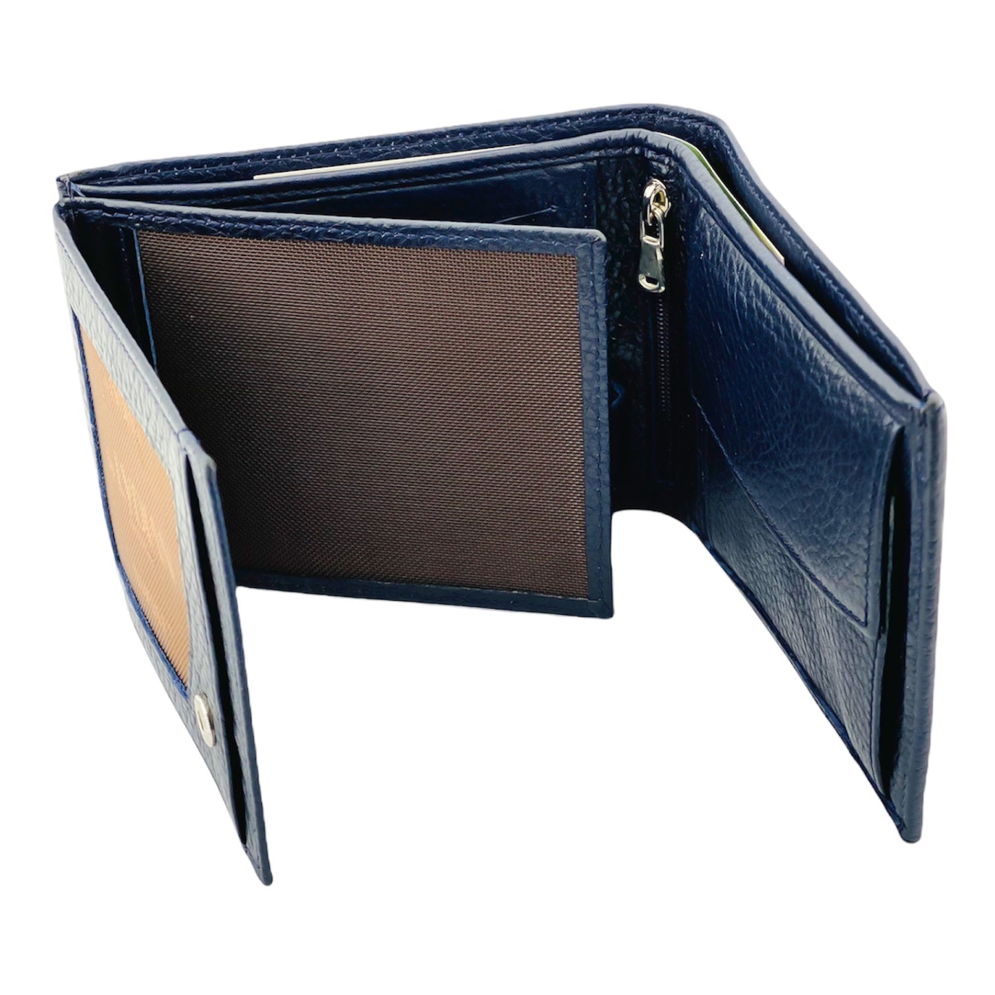 Donker Blauwe Leren Portemonnee Met Naam BLW050-L
