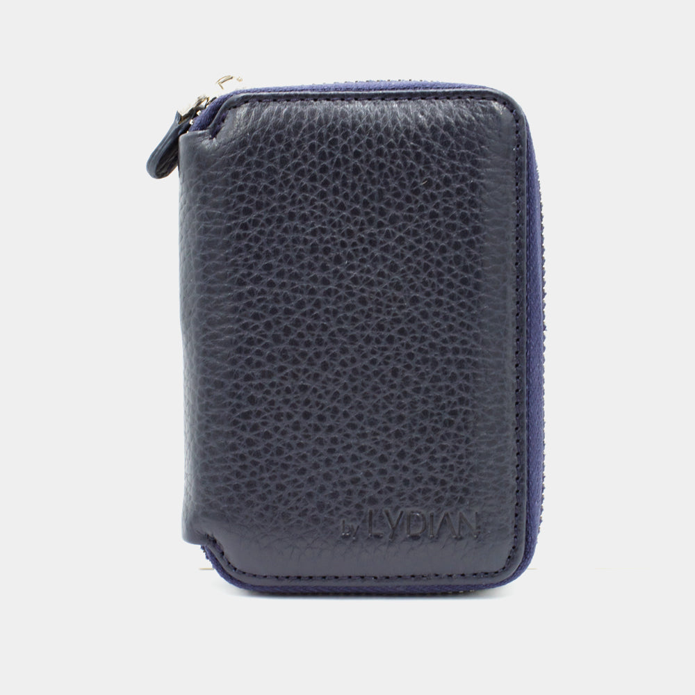 Donker Blauwe Leren Portemonnee met Ritssluiting BLW796-L