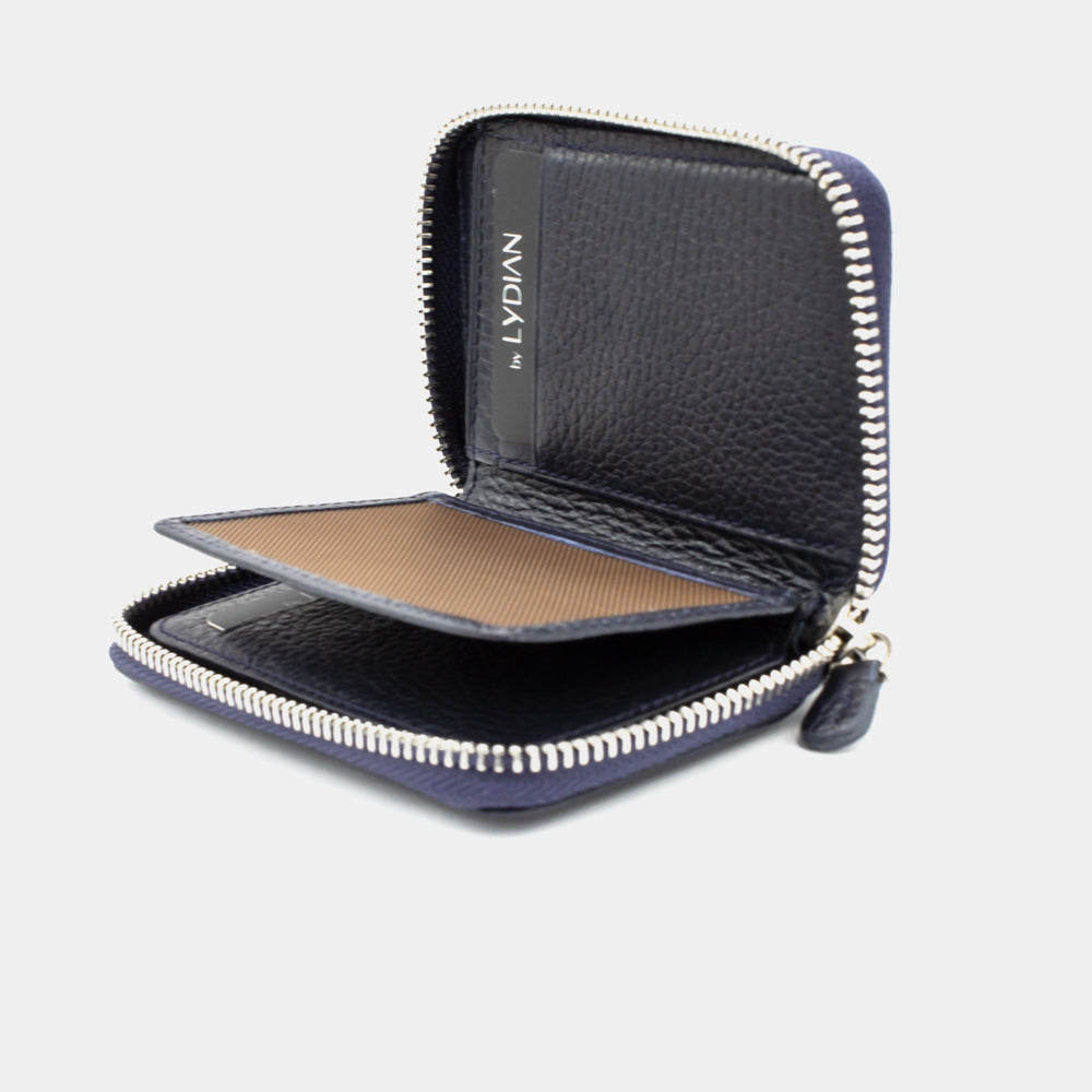 Donker Blauwe Leren Portemonnee met Ritssluiting BLW796-L