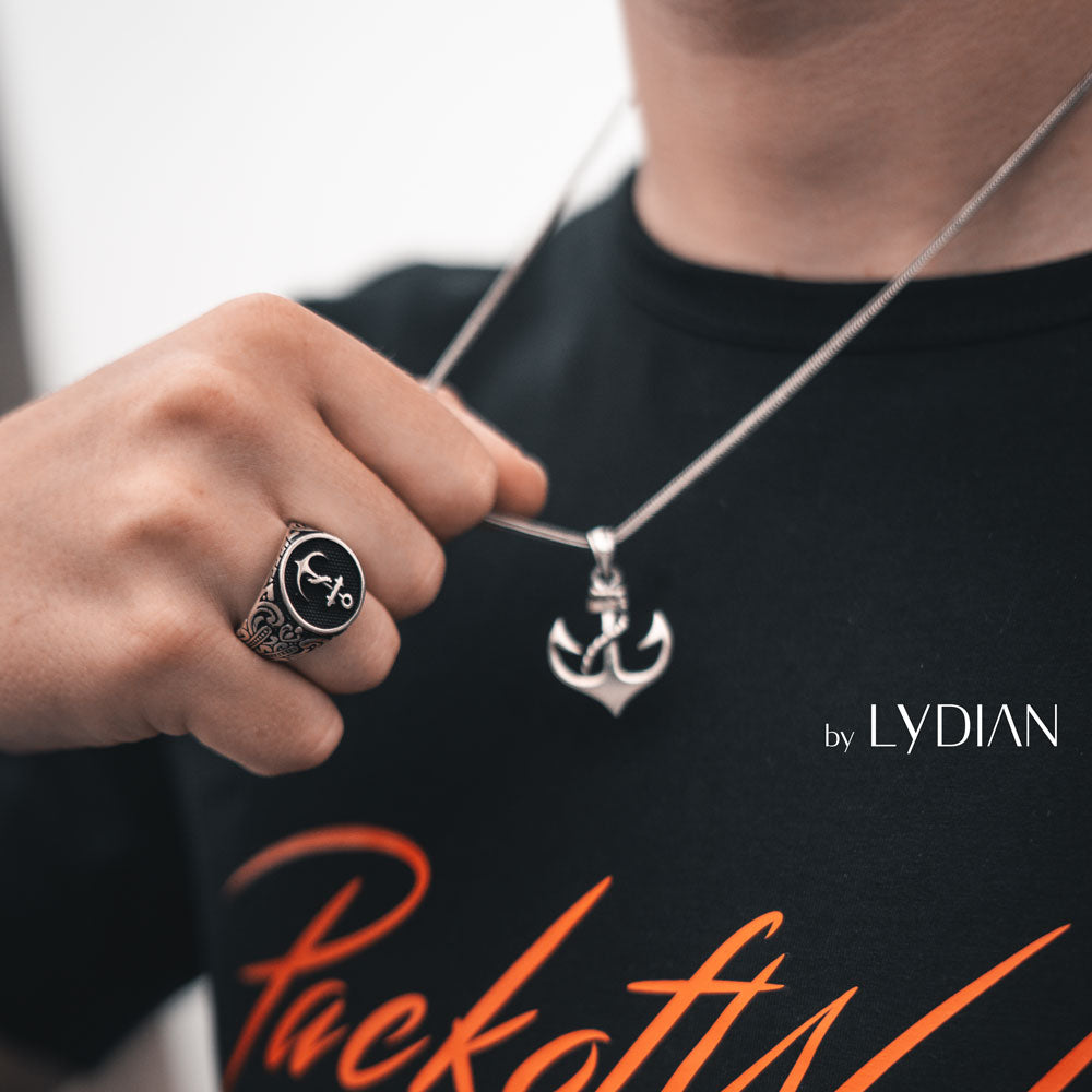 By LYDIAN Zilveren Ketting met Anker BLYDK082