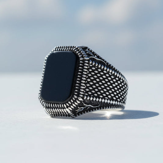  Herenring Met Onyx Steen